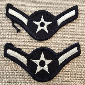 NWOT set of 2 US Air Force Airman Dress Blue Enlisted Rank sew on patches